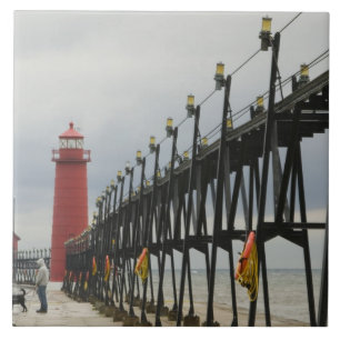 USA, Michigan, Lake Michigan Shore, Grand Haven: Tegeltje