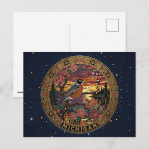 USA Michigan staatssymbolen Briefkaart