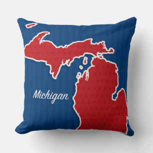 USA Michigan State Patriottische Sterren en Strepe Kussen
