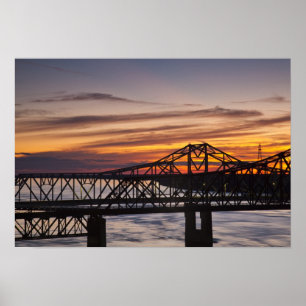 USA, Mississippi, Vicksburg. I-20 Highway en Poster