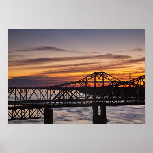 USA, Mississippi, Vicksburg. I-20 Highway en Poster (Voorkant)