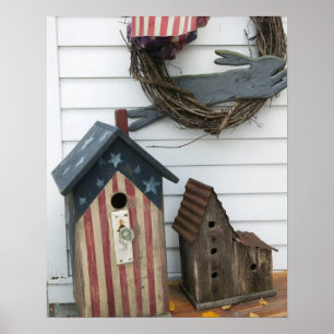 USA, Missouri, Herman: Patriottische Birdhouses, Poster