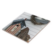 USA, Missouri, Herman: Patriottische Birdhouses, Tegeltje (Zijkant)