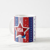 USA Monogram Americana Patriottisch Koffiemok (Voorkant links)