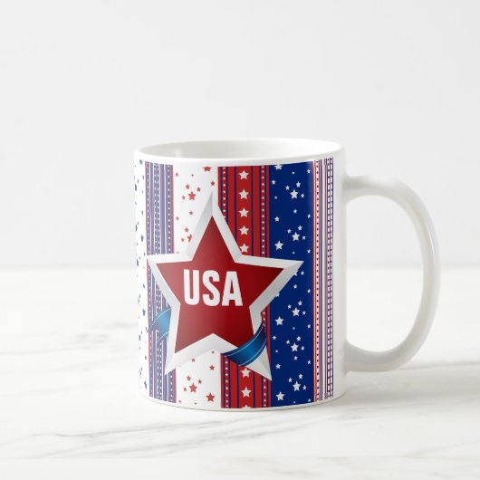 USA Monogram Americana Patriottisch Koffiemok (Rechts)