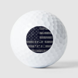 USA Monogram  Blauw Grunge Amerikaanse Vlag Golfballen