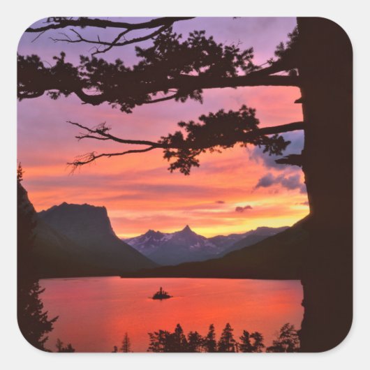 USA, Montana, Glacier National Park. Landscape Vierkante Sticker (Voorkant)