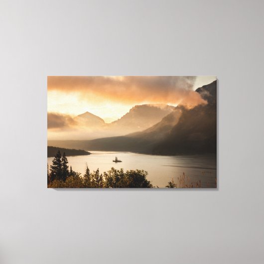 USA, Montana, Glacier National Park. Sunrise Canvas Afdruk (Voorkant)