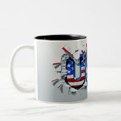 USA Mug, 4th of July Mug, Independence Day Tweekleurige Koffiemok (Links)