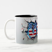 USA Mug, 4th of July Mug, Independence Day Tweekleurige Koffiemok (Links)