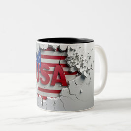 USA Mug, 4th of July Mug, Independence Day Tweekleurige Koffiemok