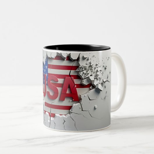USA Mug, 4th of July Mug, Independence Day Tweekleurige Koffiemok (Voorkant rechts)