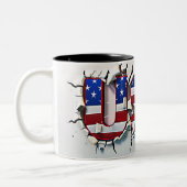USA Mug, 4th of July Mug, Independence Day Tweekleurige Koffiemok (Links)