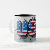 USA Mug, 4th of July Mug, Independence Day Tweekleurige Koffiemok (Voorkant links)