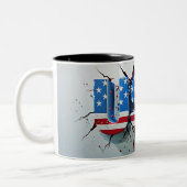 USA Mug, 4th of July Mug, Independence Day Tweekleurige Koffiemok (Links)