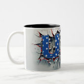 USA Mug, 4th of July Mug, Independence Day Tweekleurige Koffiemok (Links)