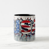 USA Mug, 4th of July Mug, Independence Day Tweekleurige Koffiemok (Center)