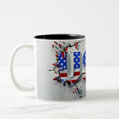 USA Mug, 4th of July Mug, Independence Day Tweekleurige Koffiemok (Links)