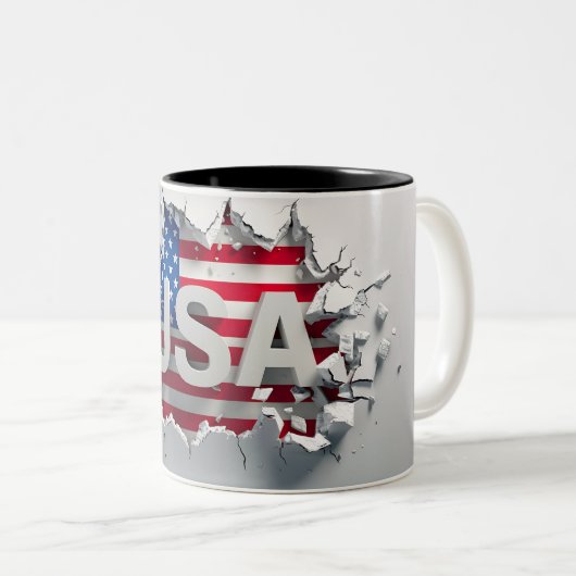 USA Mug, 4th of July Mug, Independence Day Tweekleurige Koffiemok (Voorkant rechts)