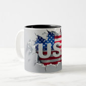 USA Mug, 4th of July Mug, Independence Day Tweekleurige Koffiemok (Voorkant links)