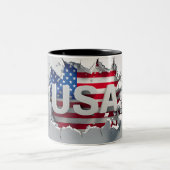 USA Mug, 4th of July Mug, Independence Day Tweekleurige Koffiemok (Center)
