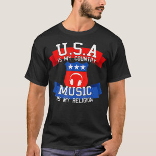 USA muziek voor een dj patriottische Amerikaanse T-shirt