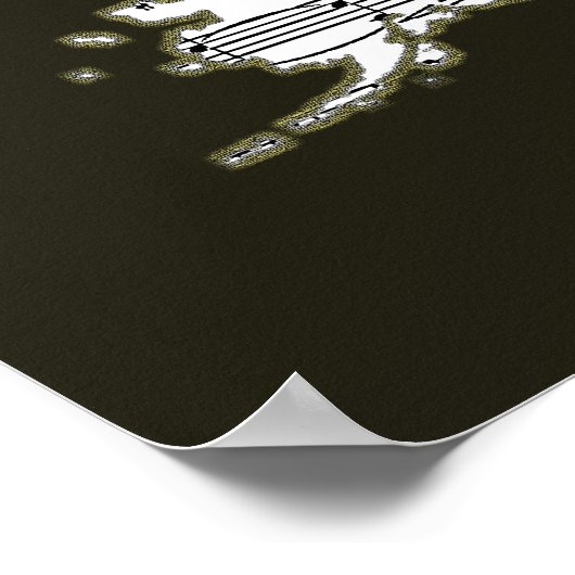 usa - muzieknoten - kaart poster (Hoek)