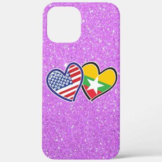 USA Myanmar Love Hearts Case-Mate iPhone Case (Achterkant)