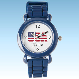USA, Naam Kinder Blue Silicone Strap Plastic Horloge