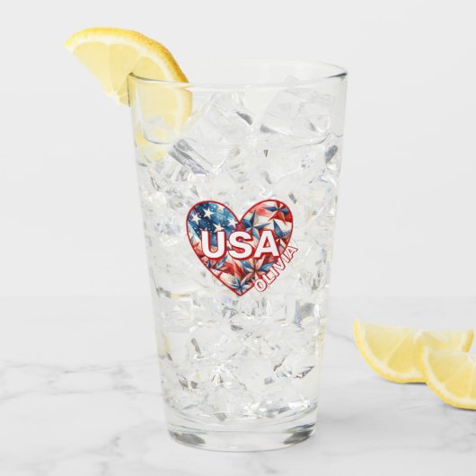 USA Naam toevoegen Glas (Voorkant ijs)