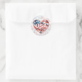USA Naam toevoegen Ronde Sticker (Tas)