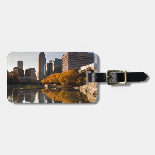 USA, Nebraska, Omaha, Gene Leahy Mall, Skyline Bagagelabel (Voorkant horizontaal)