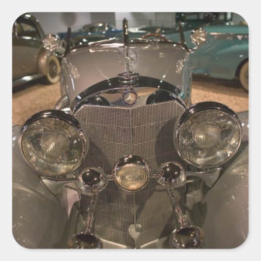 USA, Nevada_Reno: Nationaal Automobielmuseum 2 Vierkante Sticker (Voorkant)