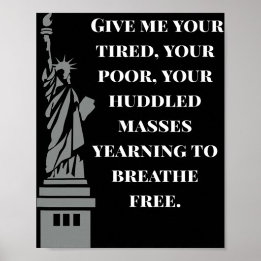 Usa New Colossus Statue Of Liberty Anti-racism  Poster (Voorkant)