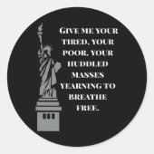 Usa New Colossus Statue Of Liberty Anti-racism  Ronde Sticker (Voorkant)