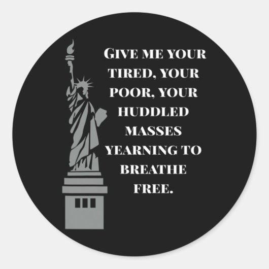 Usa New Colossus Statue Of Liberty Anti-racism  Ronde Sticker (Voorkant)