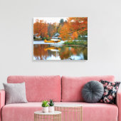 USA, New England, New Hampshire. Float Plane Canvas Afdruk (Insitu (Woonkamer))