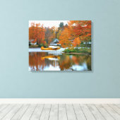 USA, New England, New Hampshire. Float Plane Canvas Afdruk (Insitu (Houten vloer))