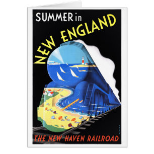 USA New England Vintage Travel Poster teruggezet