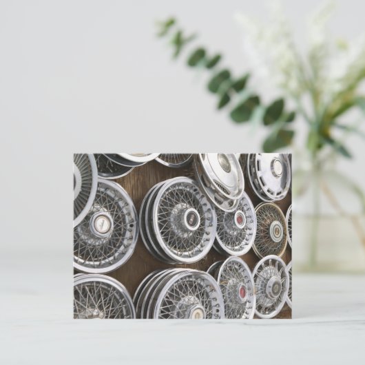 USA, New Mexico, Prewitt: Auto Hubcaps / Rt. 66 Briefkaart (Staand voorkant)