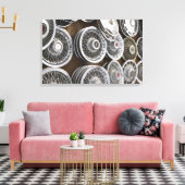 USA, New Mexico, Prewitt: Auto Hubcaps / Rt. 66 Canvas Afdruk (Insitu (Woonkamer))