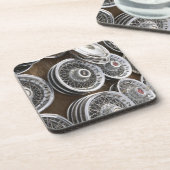 USA, New Mexico, Prewitt: Auto Hubcaps / Rt. 66 Drankjes Onderzetter (Linkerzijde)