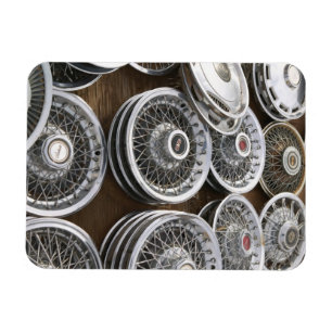 USA, New Mexico, Prewitt: Auto Hubcaps / Rt. 66 Magneet