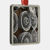 USA, New Mexico, Prewitt: Auto Hubcaps / Rt. 66 Metalen Ornament (Rechts)