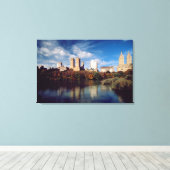 USA, New York City, Central Park, Lake Canvas Afdruk (Insitu (Houten vloer))
