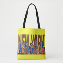USA New York City Manhattan Silhouette boodschappe Tote Bag