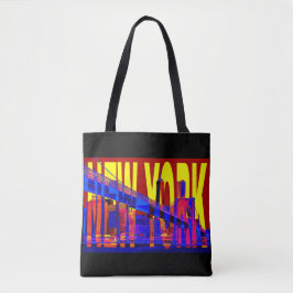 USA New York City Manhattan Silhouette boodschappe Tote Bag