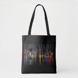 USA New York City Manhattan Silhouette boodschappe Tote Bag