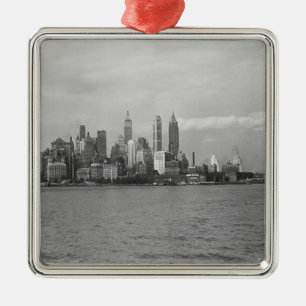 USA New York City Manhattan skyline B&W Metalen Ornament