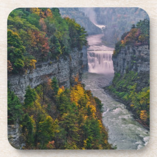 USA, New York, Letchworth State Park. de rivier en Drankjes Onderzetter